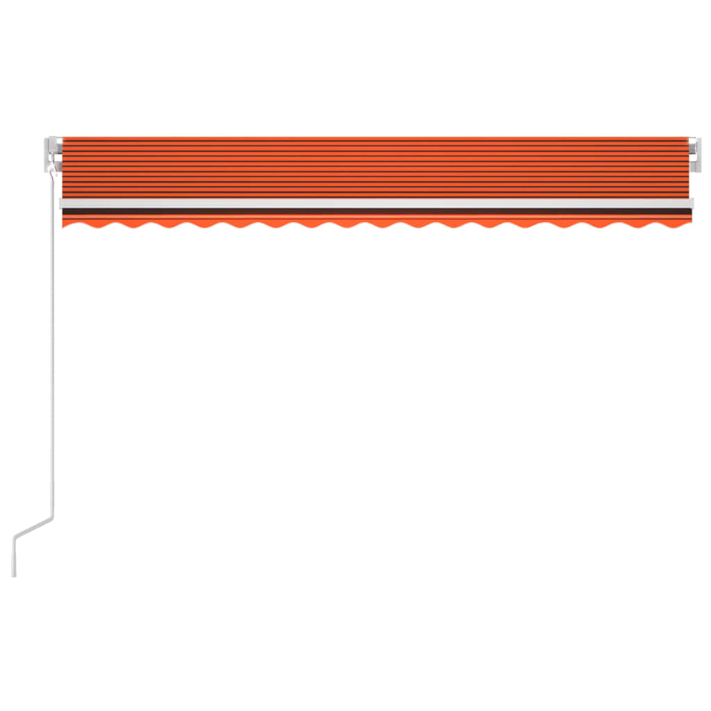 vidaXL Markizė su LED/vėjo jutikliu, oranžinė/ruda, 400x300cm