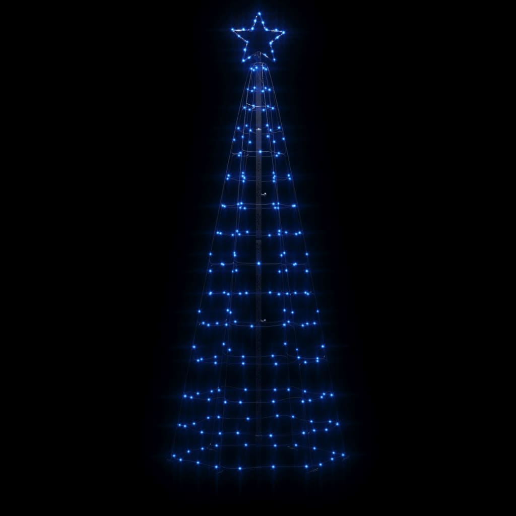 vidaXL Šviečianti Kalėdų eglutė su smaigais, 180cm, 220 mėlynų LED
