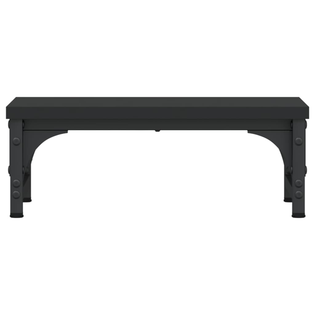 vidaXL Monitoriaus stovas, juodas, 37x23x14cm, apdirbta mediena