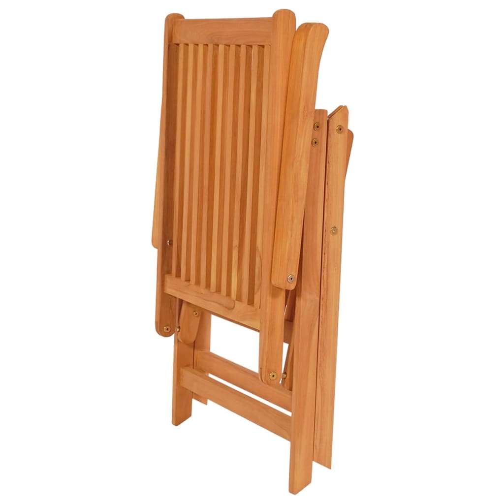 vidaXL Atlošiamos sodo kėdės, 8vnt., tikmedžio medienos masyvas