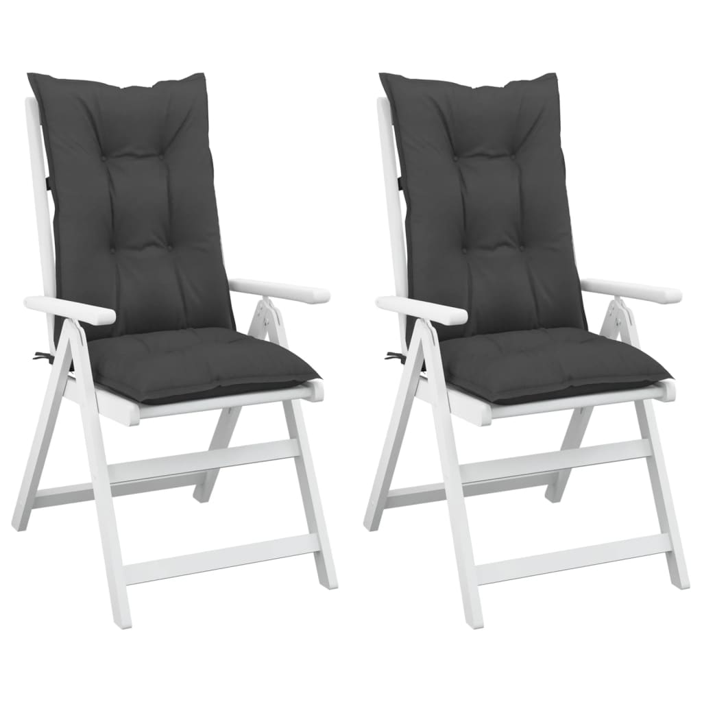 vidaXL Sodo kėdės pagalvėlės, 2vnt., antracito spalvos, 120x50x7cm