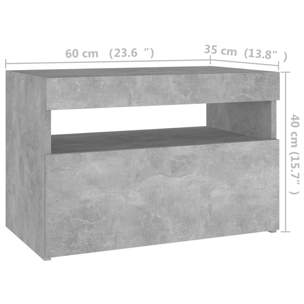 vidaXL Naktinė spintelė, pilkos spalvos, 60x35x40cm, MDP