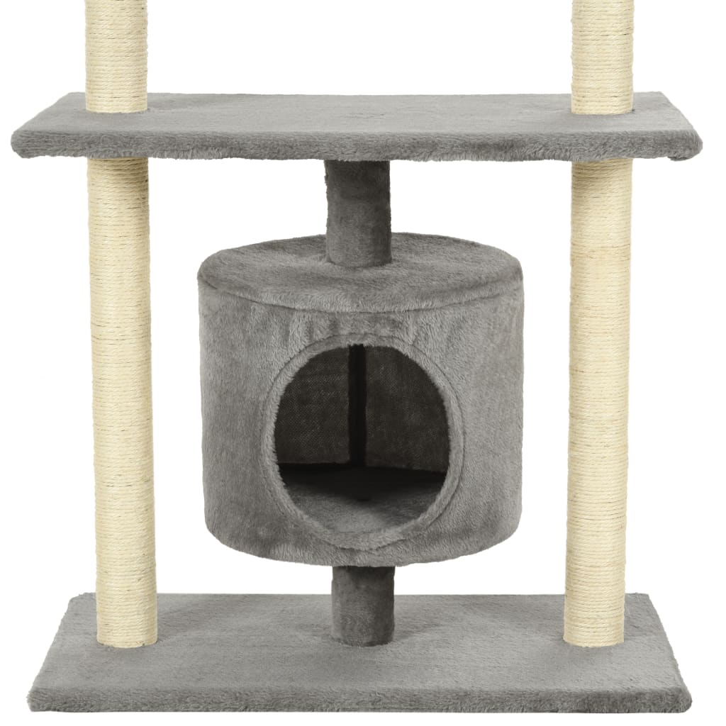 vidaXL Draskyklė katėms su stovu iš sizalio, 95cm, pilka