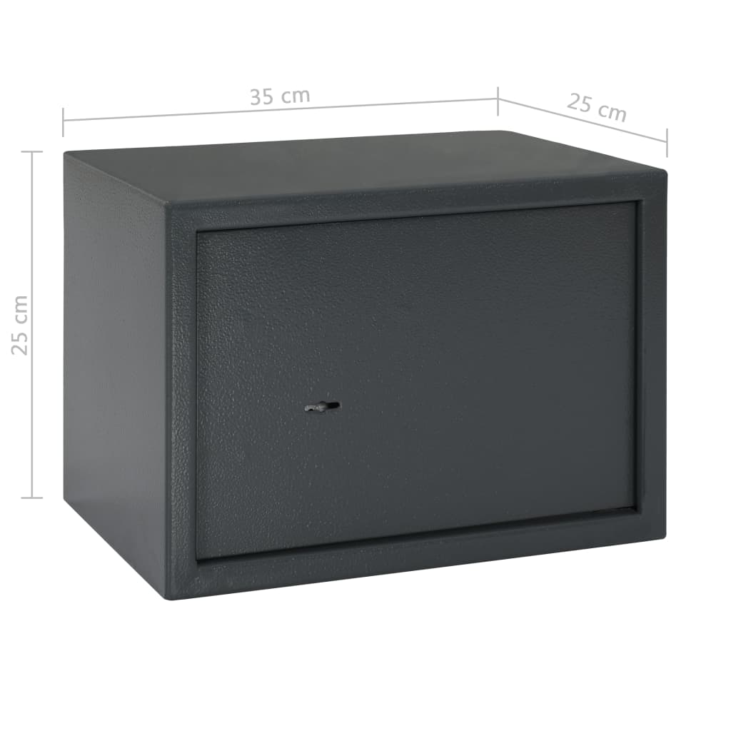 vidaXL Mechaninis seifas, tamsiai pilkas, 35x25x25cm, plienas