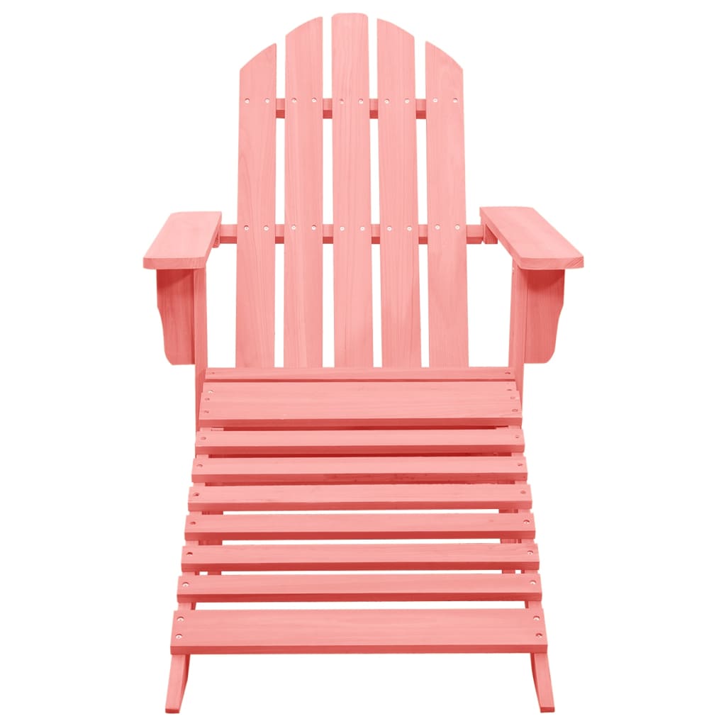 vidaXL Sodo Adirondack kėdė su otomane, rožinė, eglės medienos masyvas
