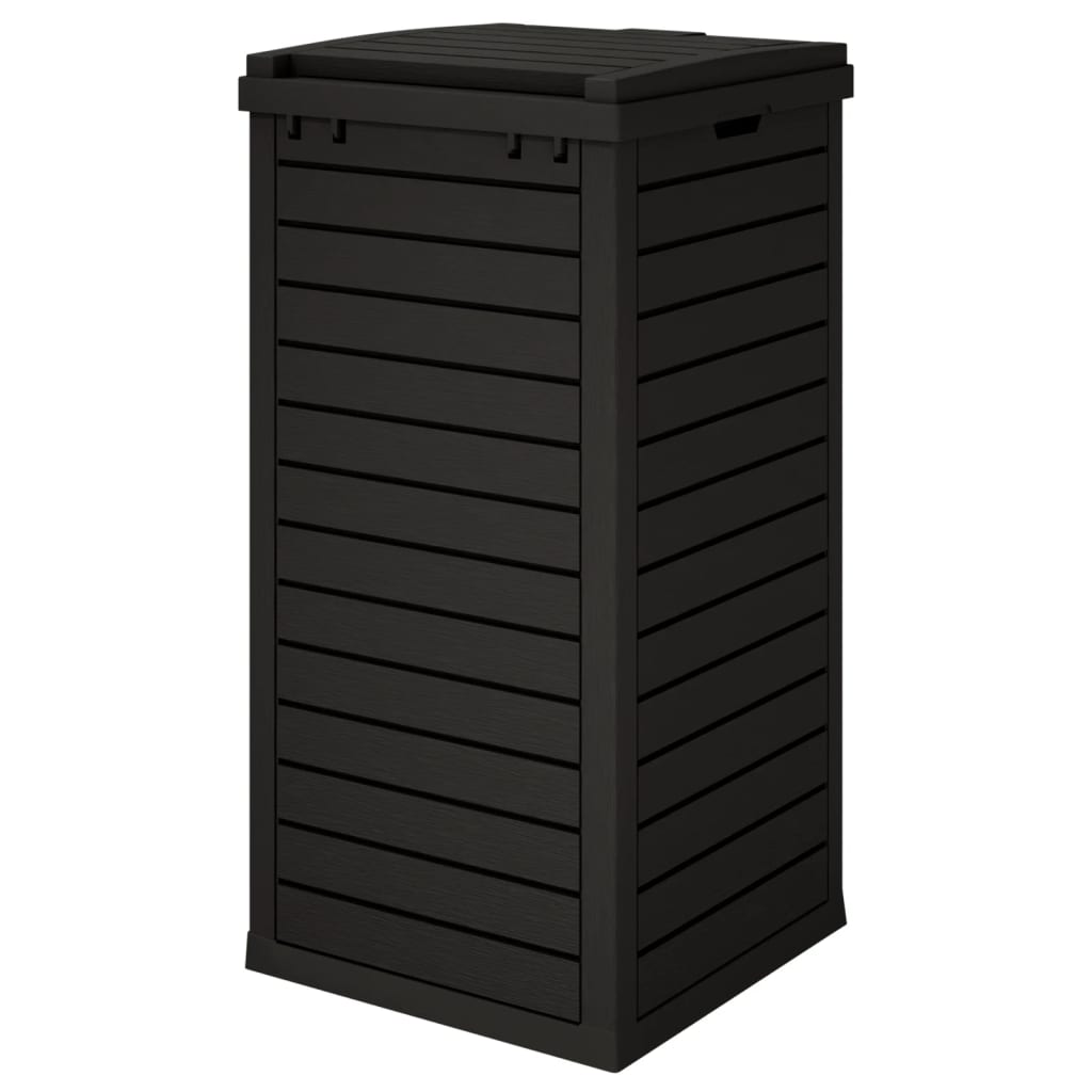 vidaXL Lauko šiukšlių dėžė, juodos spalvos, 41x41x86cm, polipropilenas
