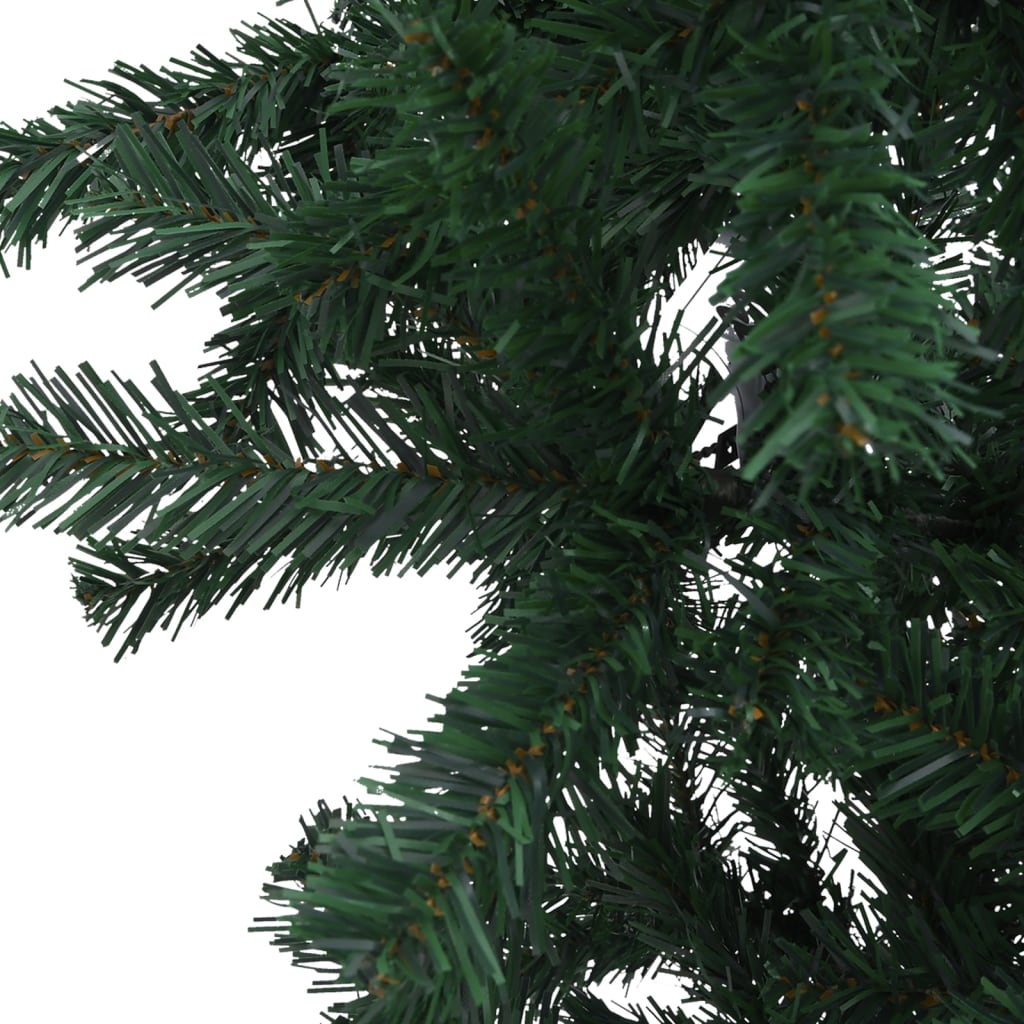 vidaXL Dirbtinė apversta apšviesta Kalėdų eglutė, žalia, 210cm