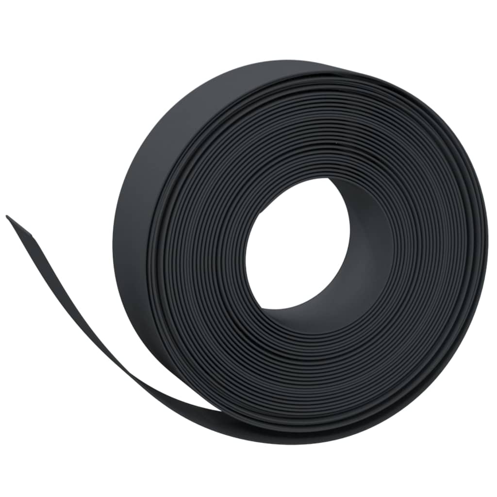 vidaXL Sodo apvadai, 2vnt., juodas, 10m, 15cm, polietilenas