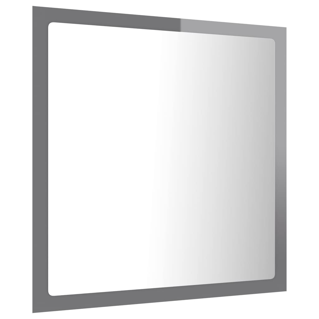 vidaXL Vonios LED veidrodis, pilkas, 40x8,5x37cm, akrilas, blizgus