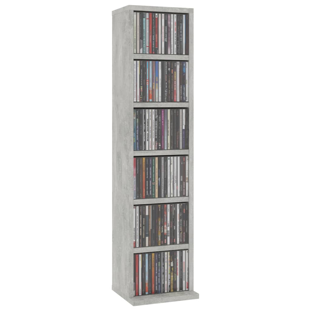 vidaXL Spintelė kompaktiniams diskams, pilka, 21x20x88cm, mediena
