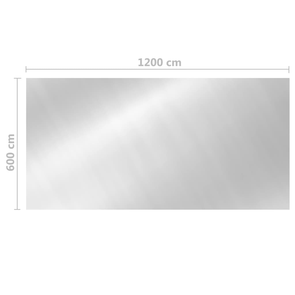 vidaXL Baseino uždangalas, sidabrinis, 1200x600cm, PE, stačiakampis