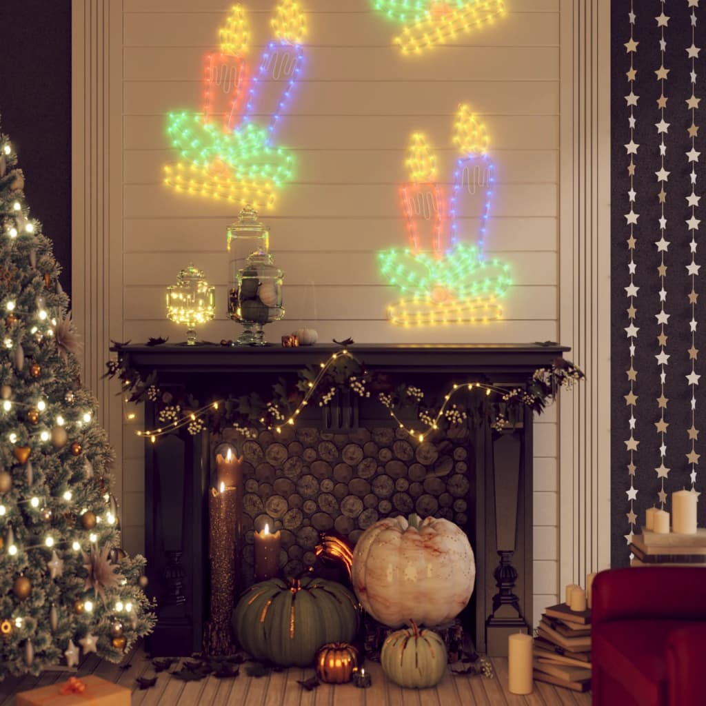 vidaXL Kalėdinė dekoracija žvakės su 144 LED lemputėmis, 70x42cm