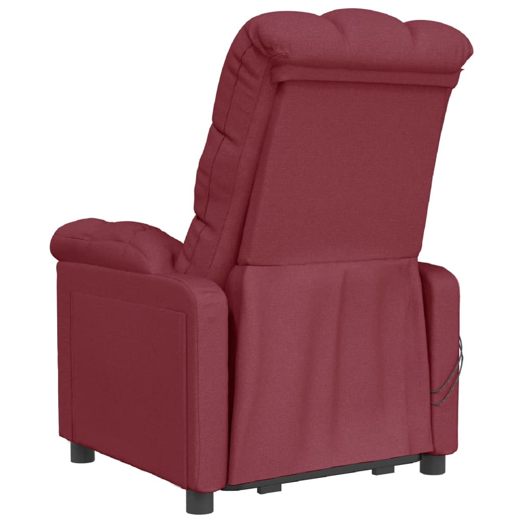 vidaXL Elektrinis masažinis krėslas, raudonojo vyno spalvos, audinys