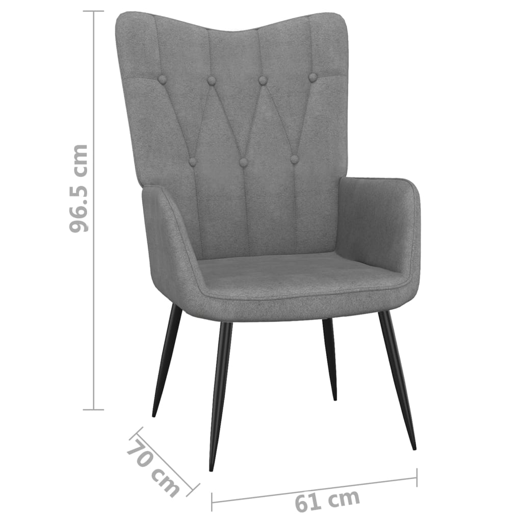 vidaXL Poilsio kėdė, tamsiai pilkos spalvos, audinys