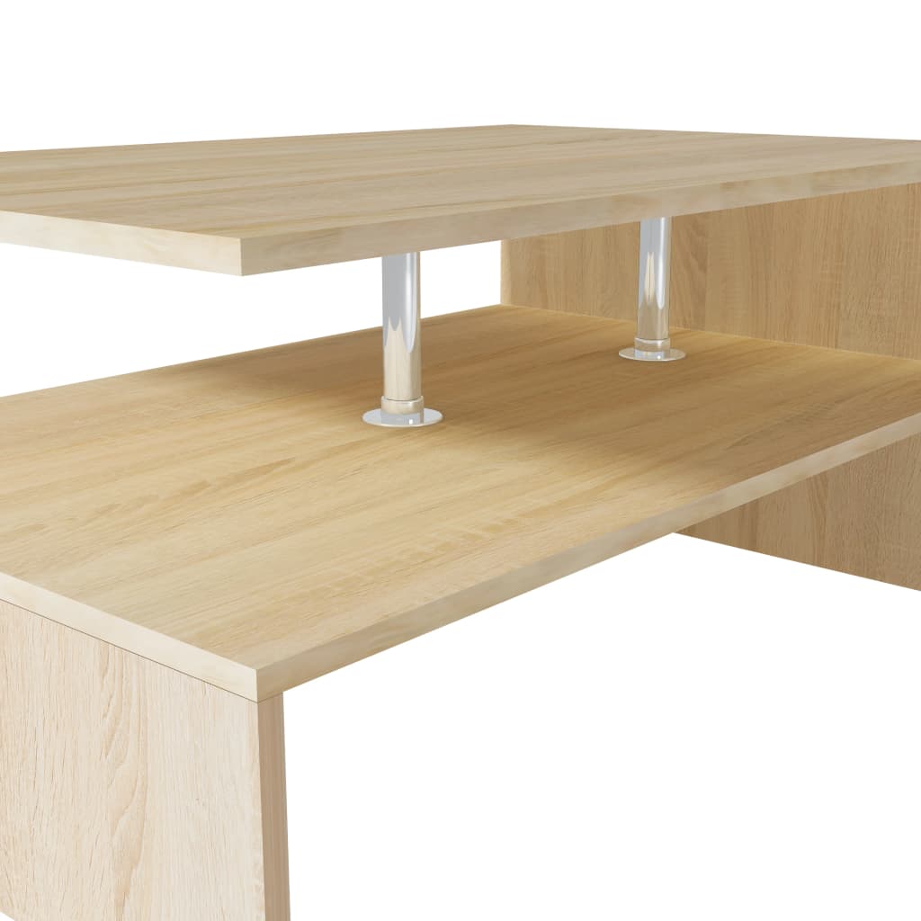 vidaXL Kavos staliukas, med. drožlių plokštė, 90x59x42cm, ąžuolas spalvos