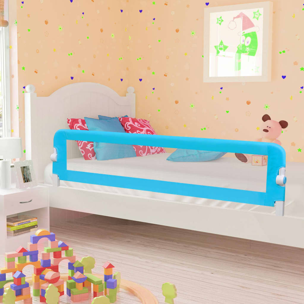 vidaXL Apsauginis turėklas vaiko lovai, mėlynas, 180x42cm, poliesteris