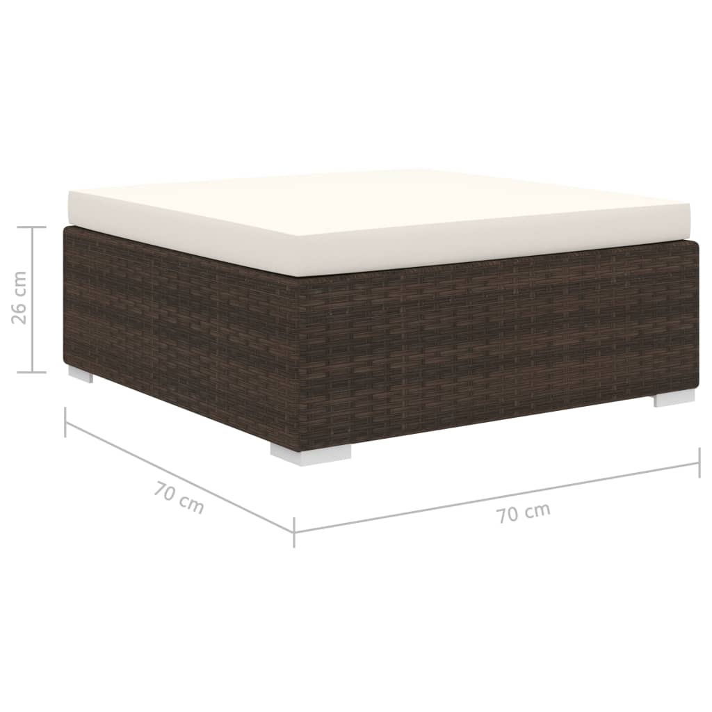vidaXL Sodo baldų komplektas su pagalvėlėmis, 8 dalių, rudas, ratanas