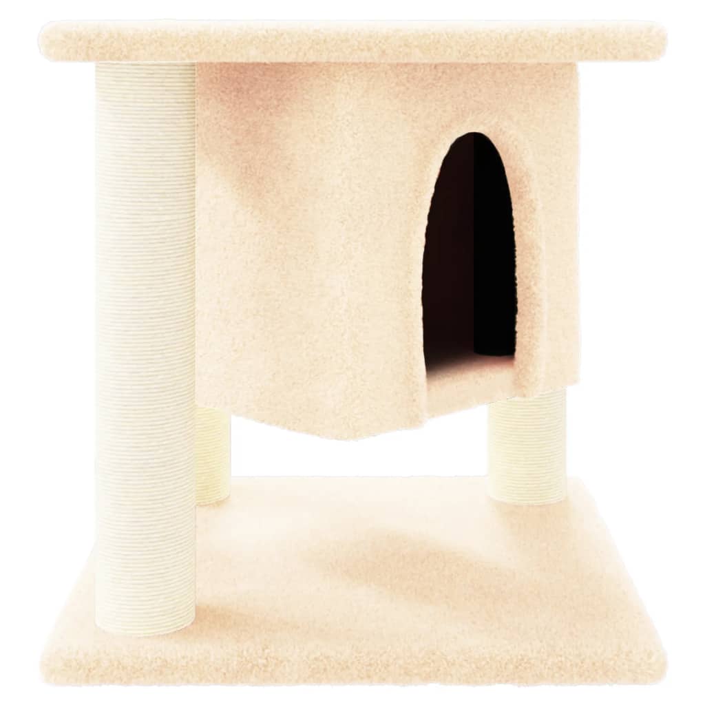 vidaXL Draskyklė katėms su stovais iš sizalio, kreminės spalvos, 37cm