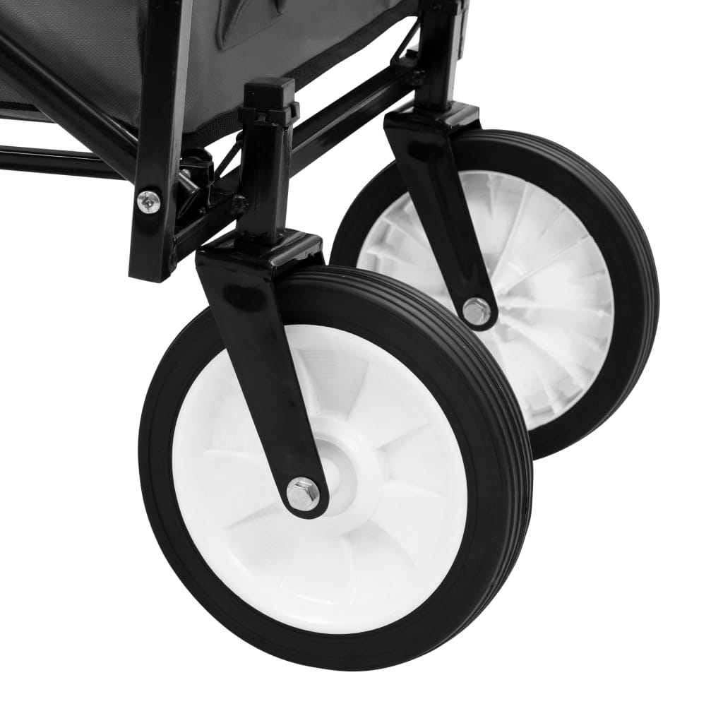 vidaXL Sulankstomas rankinis vežimėlis, pilkos spalvos, plienas