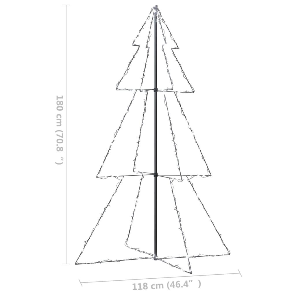 vidaXL Kalėdų eglutė, 118x180cm, kūgio formos, 240 LED lempučių