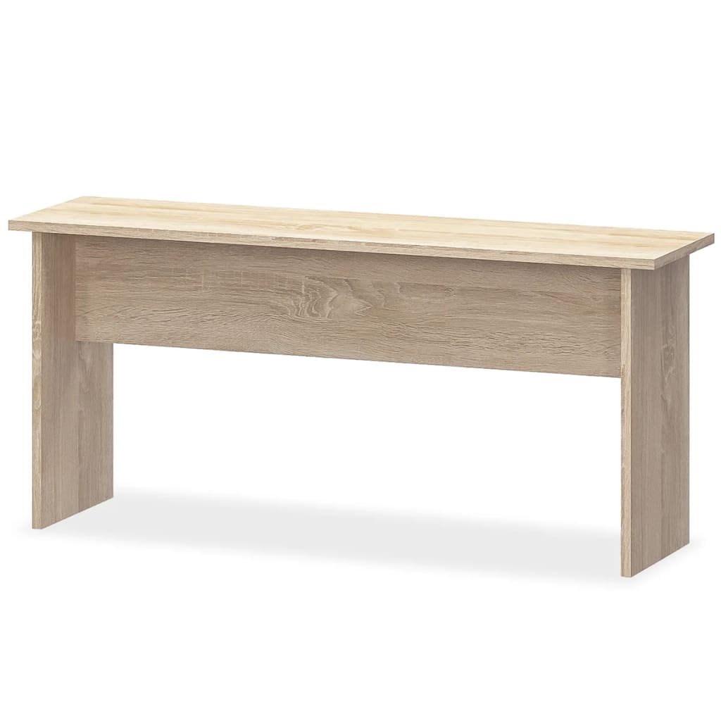 vidaXL Valgomojo stalas su suolais, 3vnt, med. drožlių plokštė, ąžuolo