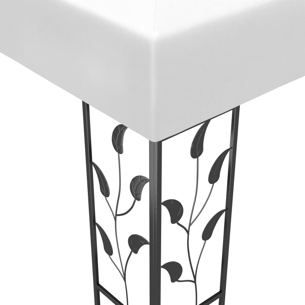 vidaXL Pavėsinė su lempučių girliandomis LED, balta, 3x3m, 180g/m²