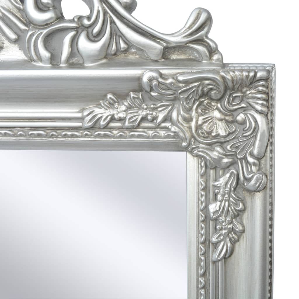 vidaXL Pastatomas veidrodis, barokinio st., 160x40cm, sidabrinės sp.