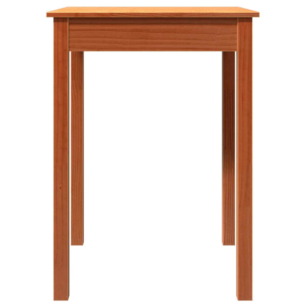 vidaXL Valgomojo stalas, vaško rudas, 55x55x75cm, pušies masyvas