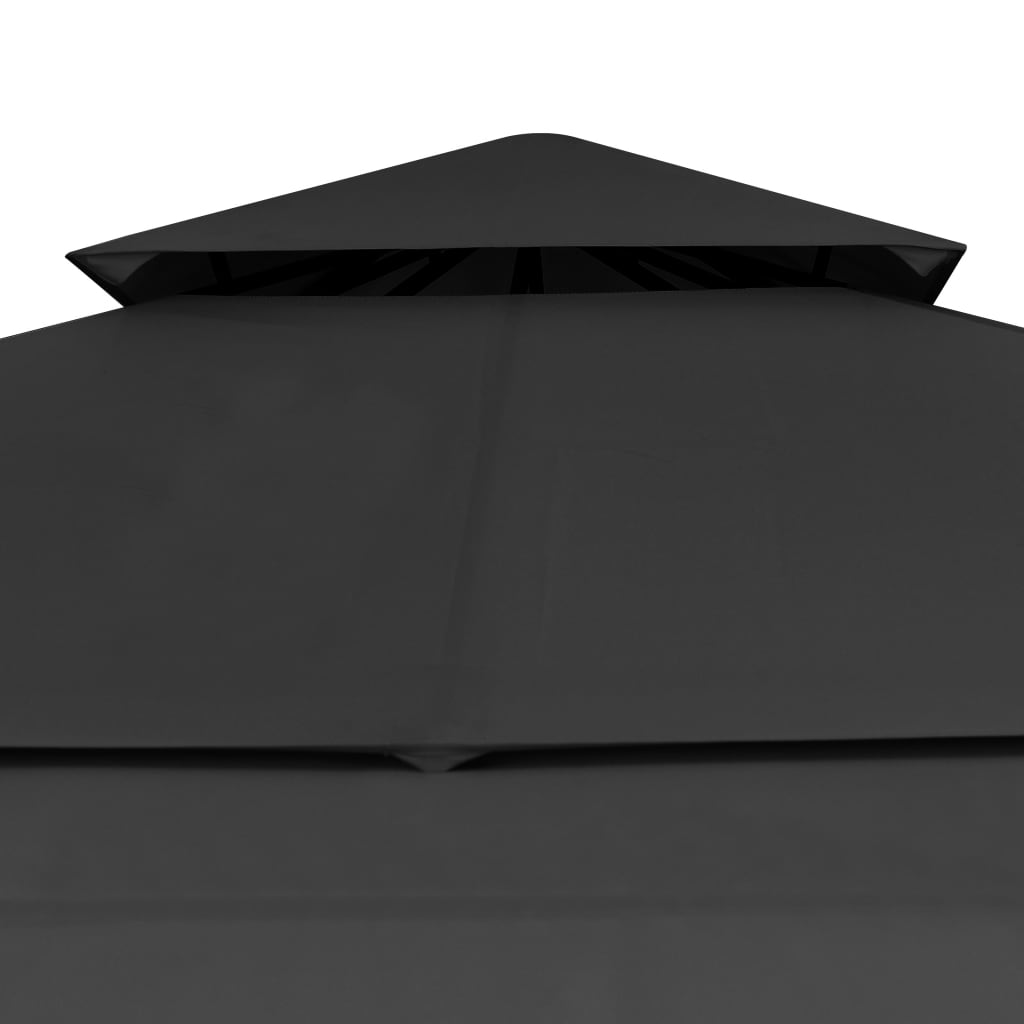 vidaXL Pavėsinė su dvigubu prailginamu stogu, antracito, 3x3x2,75m