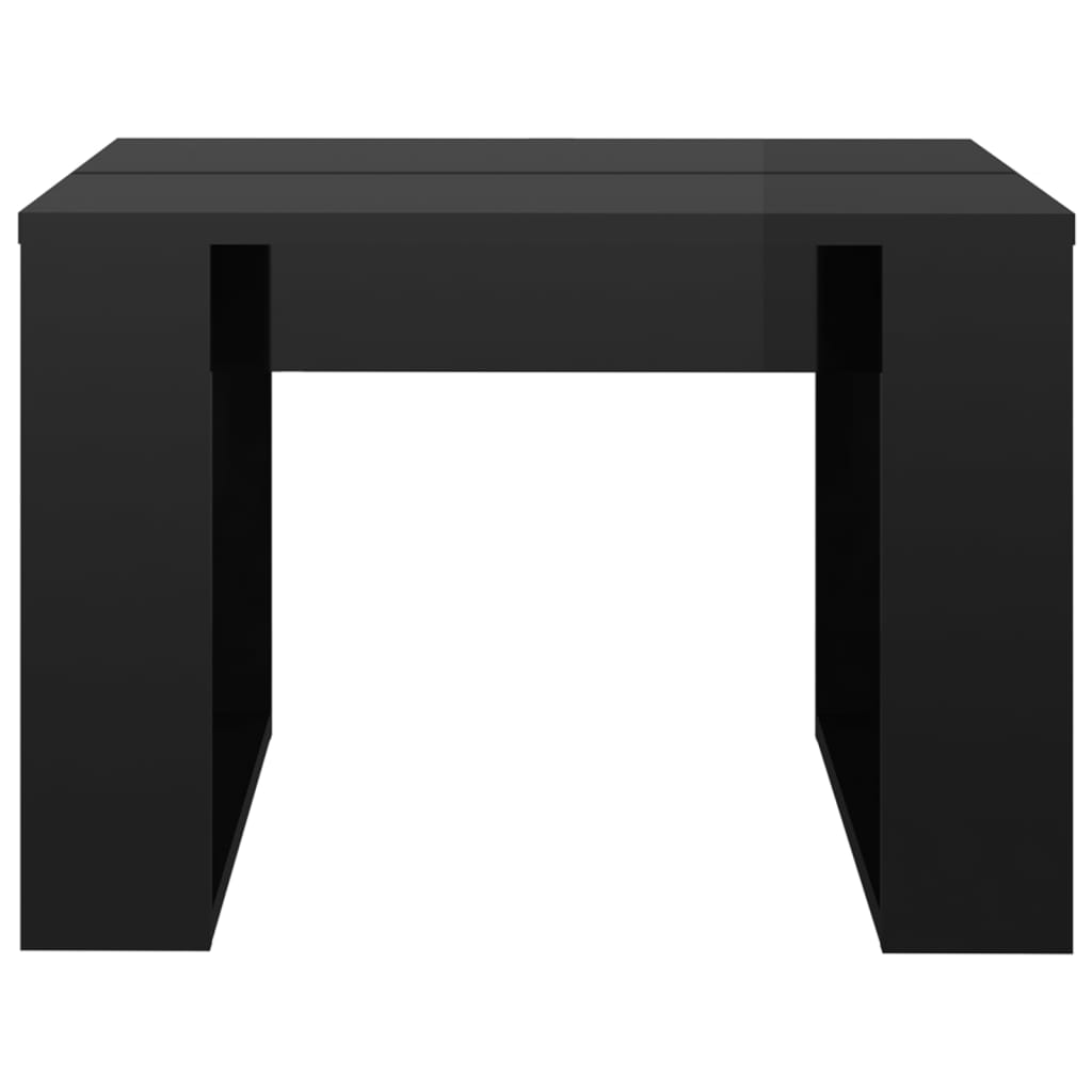 vidaXL Šoninis staliukas, juodos spalvos, 50x50x35cm, MDP, blizgus