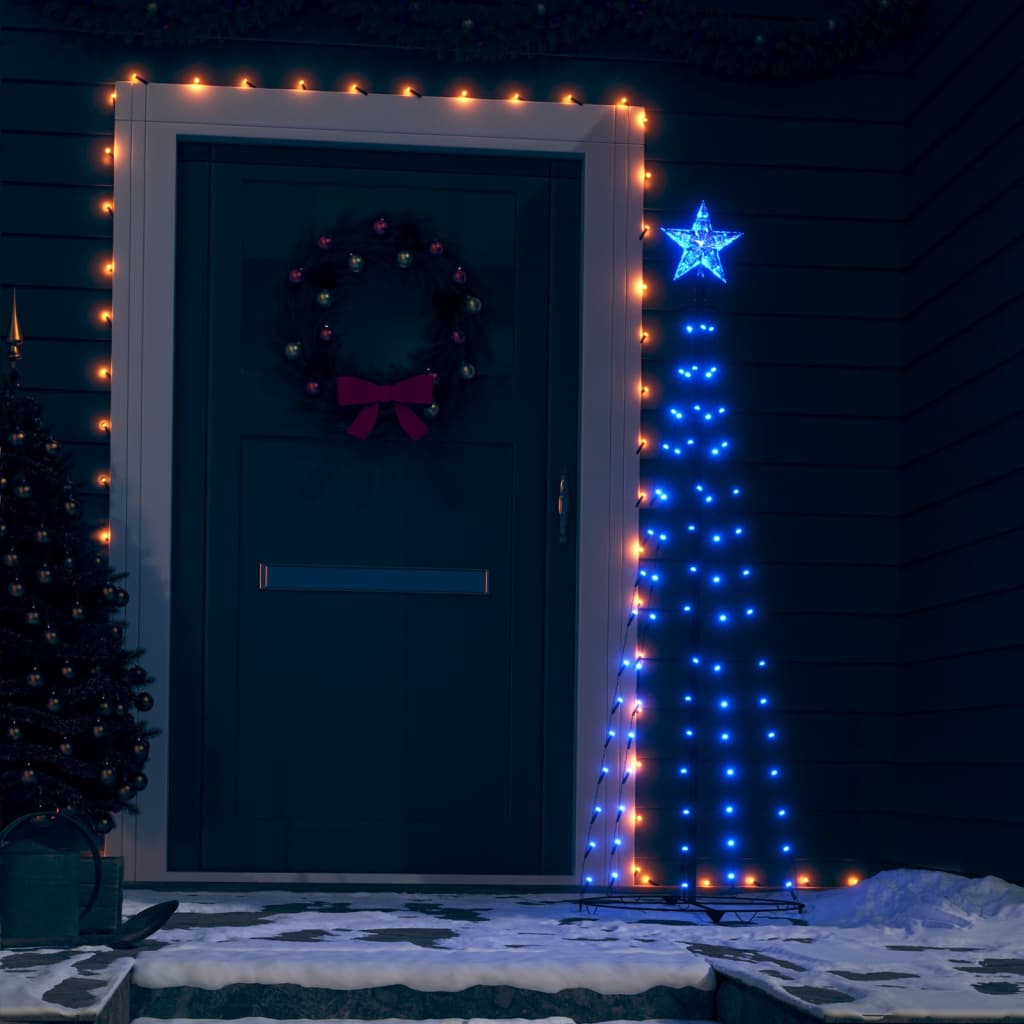 vidaXL Kalėdų eglutė, 50x150cm, kūgio formos, 84 mėlynos LED lemputės