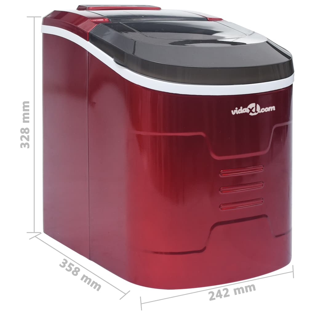 vidaXL Ledukų gaminimo aparatas, raudonos spalvos, 2,4l, 15kg/24val.