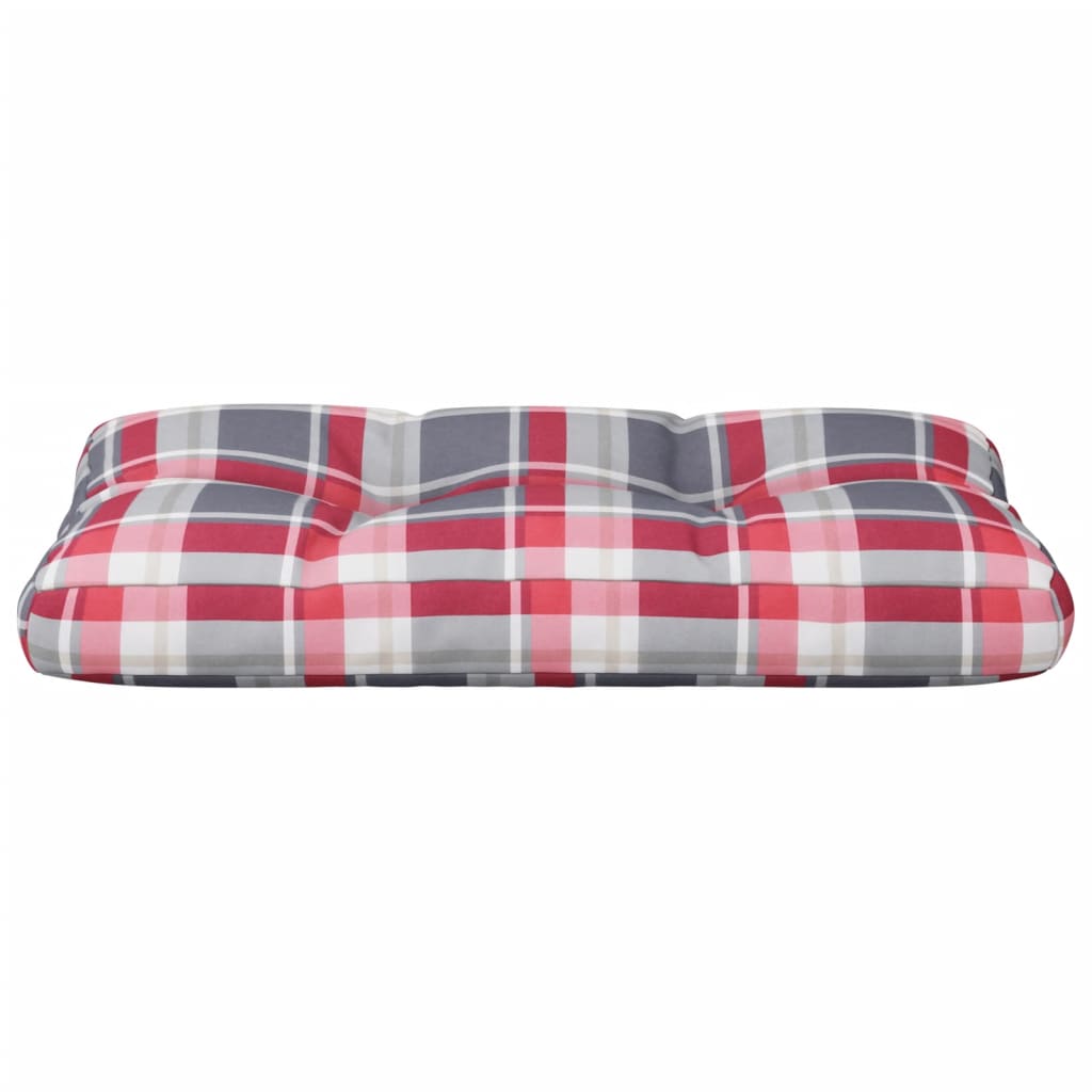 vidaXL Paletės pagalvėlė, raudona, 70x40x12cm, audinys, languota