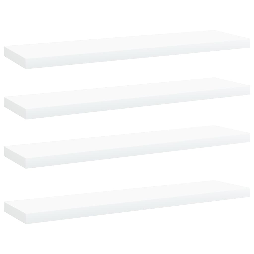vidaXL Knygų lentynos plokštės, 4vnt., baltos, 40x10x1,5cm, MDP