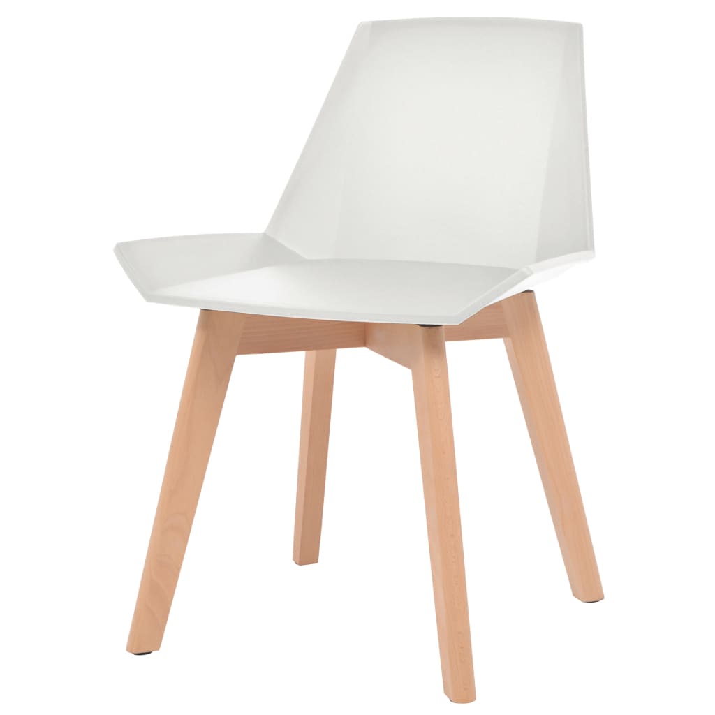 vidaXL Valgomojo kėdės, 4vnt., baltos spalvos, plastikas