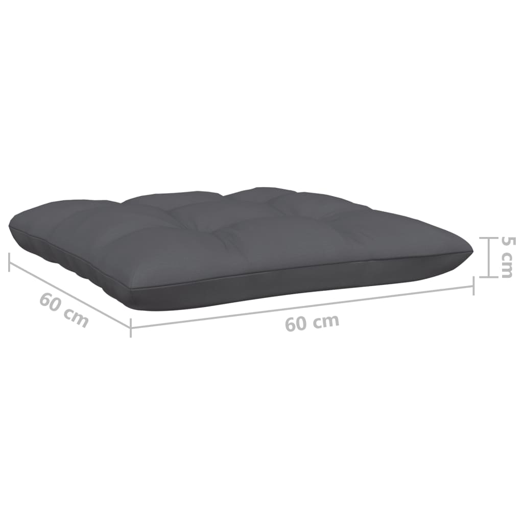 vidaXL Sodo komplektas su pagalvėmis, 3 dalių, pilkas, pušies masyvas