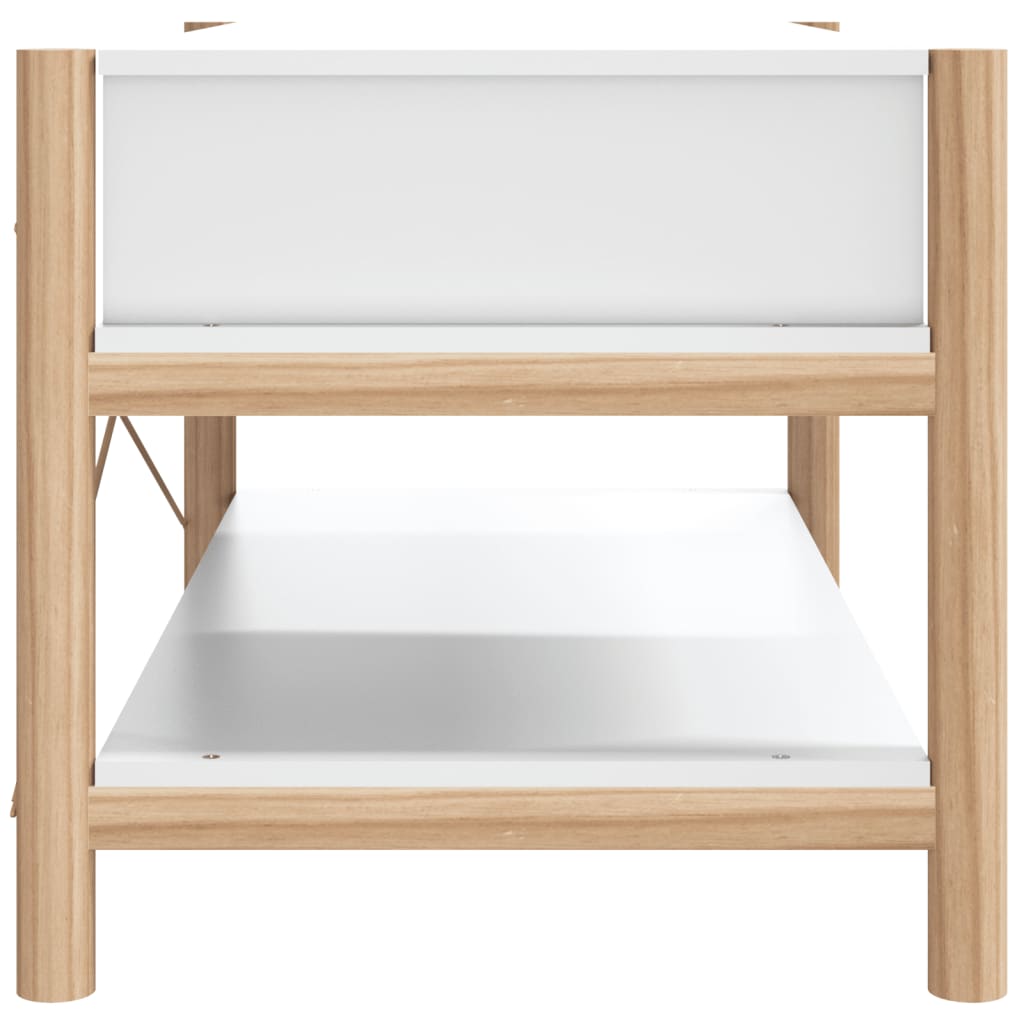 vidaXL Kavos staliukas, baltos spalvos, 82x48x45cm, apdirbta mediena