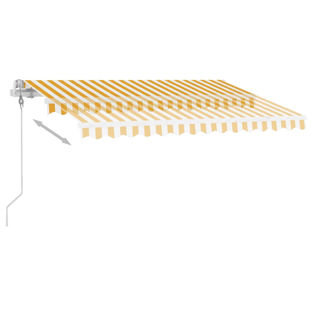vidaXL Pastatoma automatinė markizė, geltona/balta, 300x250cm