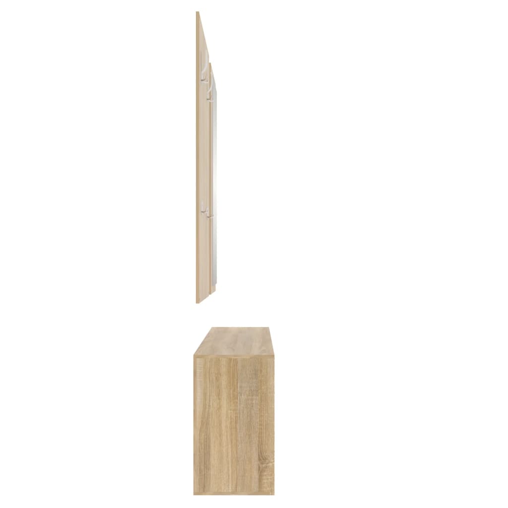 vidaXL 3-1 Batų spintelės komplektas, ąžuolo, apdirbta mediena