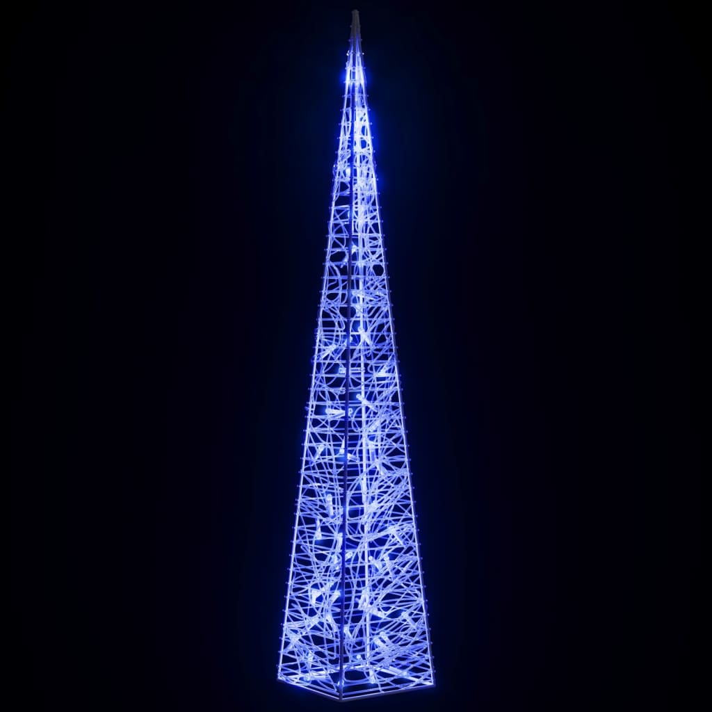 vidaXL Akrilinė LED dekoracija kūgis, mėlynos spalvos, 120cm