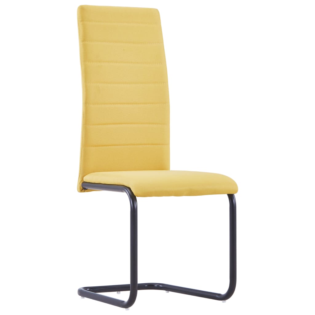 vidaXL Gembinės valgomojo kėdės, 2 vnt., geltonos, audinys