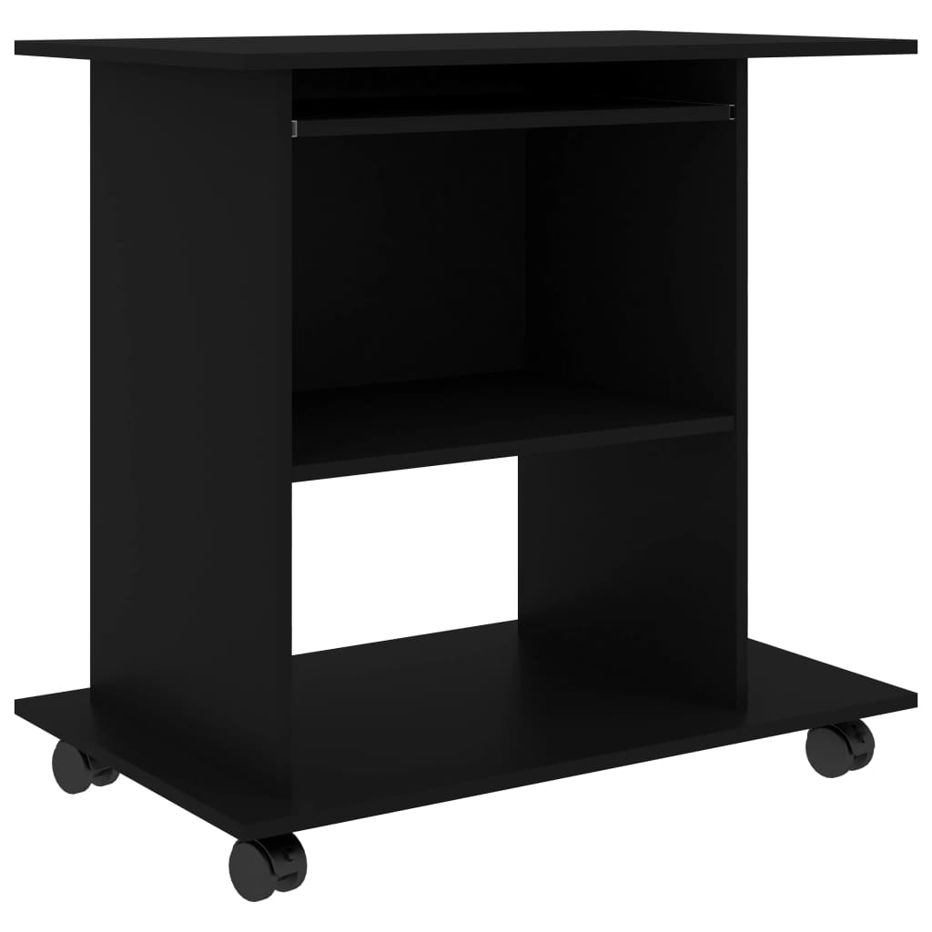 vidaXL Kompiuterio stalas, juodas, 80x50x75cm, MDP