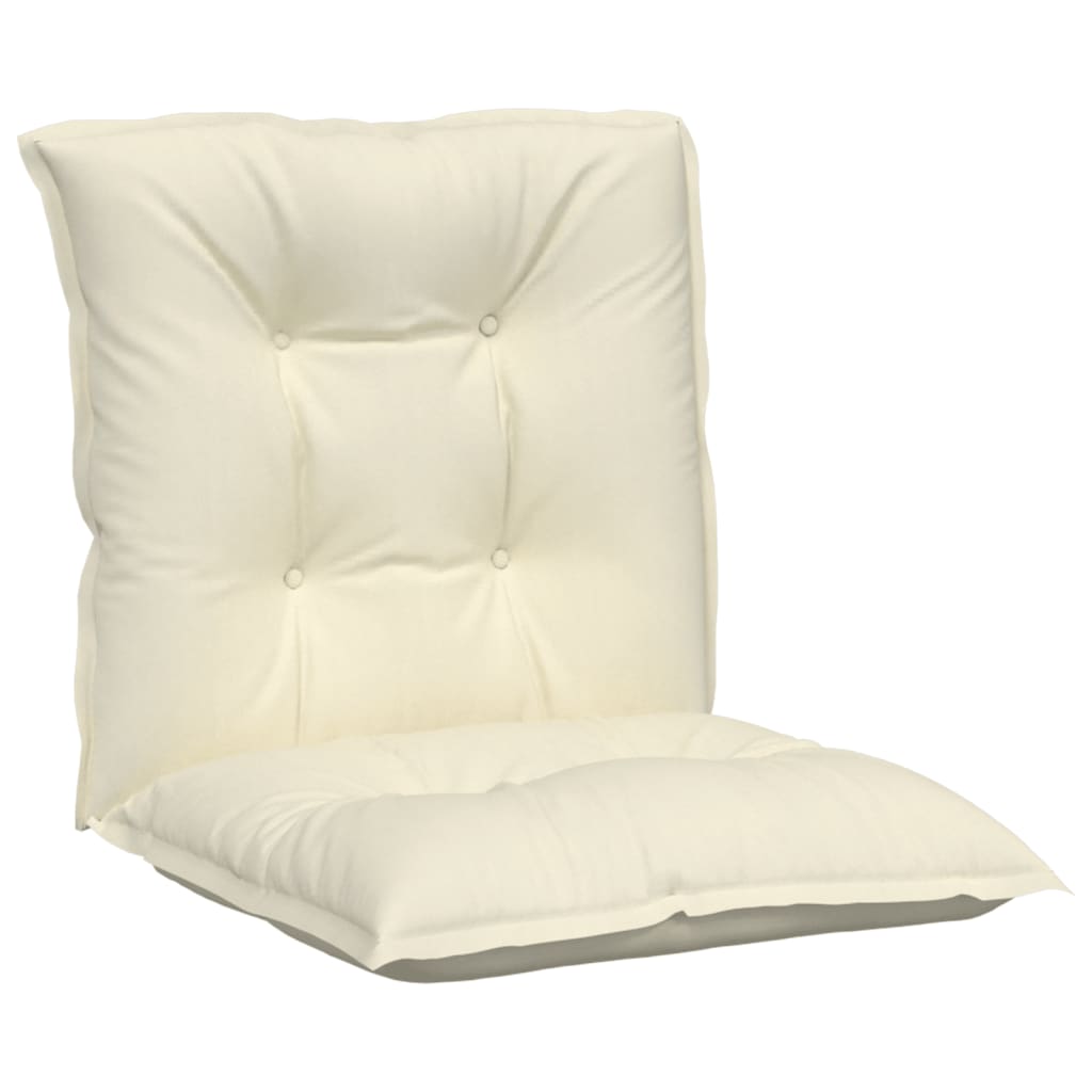 vidaXL Sodo kėdės pagalvėlės, 2vnt., kreminės, 100x50x7cm, audinys