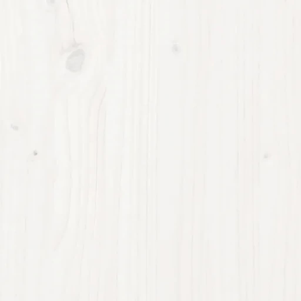 vidaXL Kavos staliukas, baltas, 110x50x40cm, pušies medienos masyvas