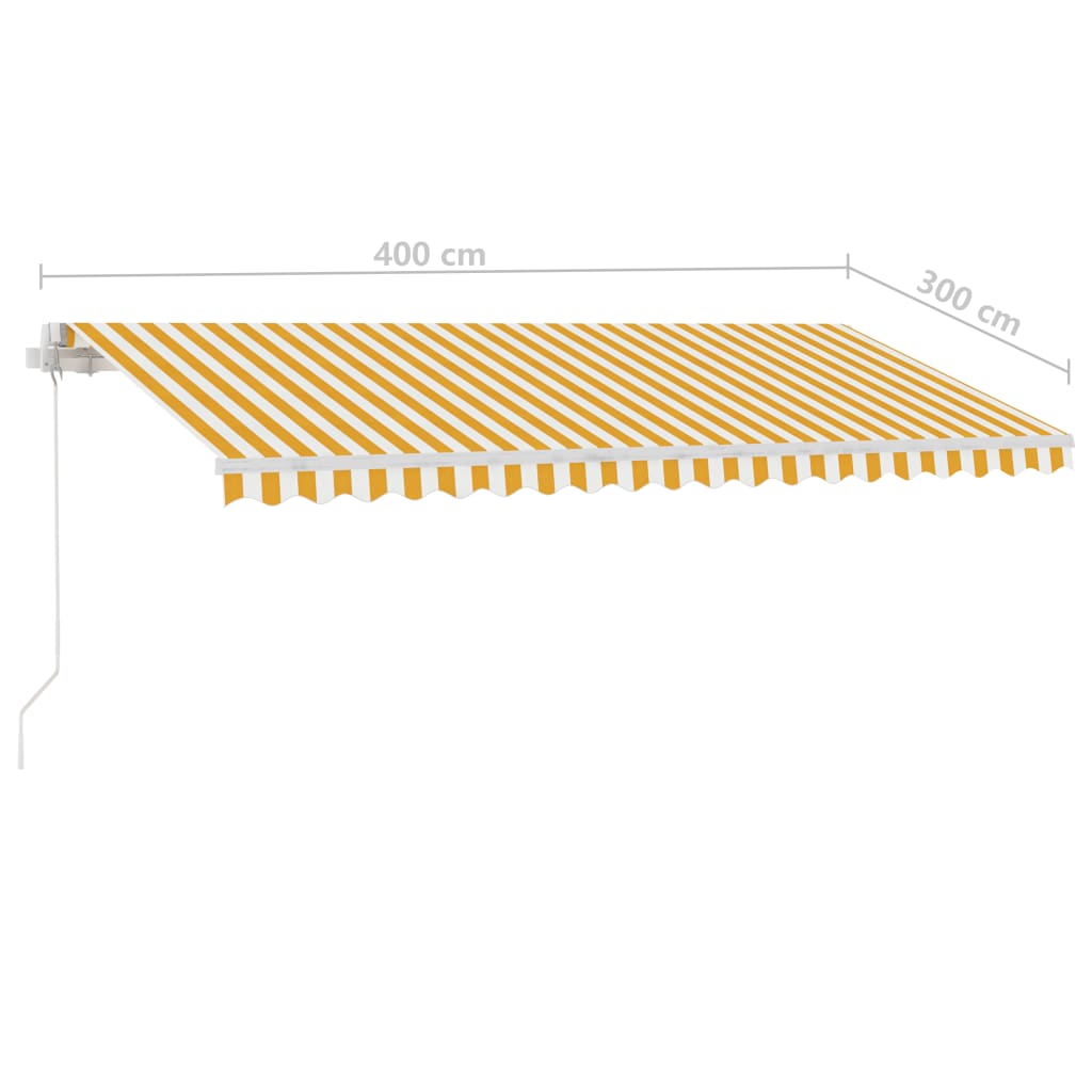 vidaXL Pastatoma ištraukiama markizė, geltona/balta, 400x300cm