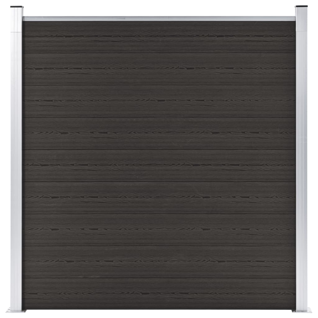 vidaXL Tvoros segmentas, juodos spalvos, 180x186cm, WPC