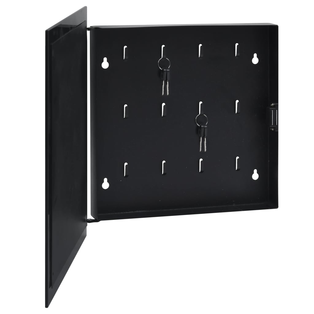 vidaXL Magnetinė raktų dėžutė, juodos spalvos, 35x35x5,5cm