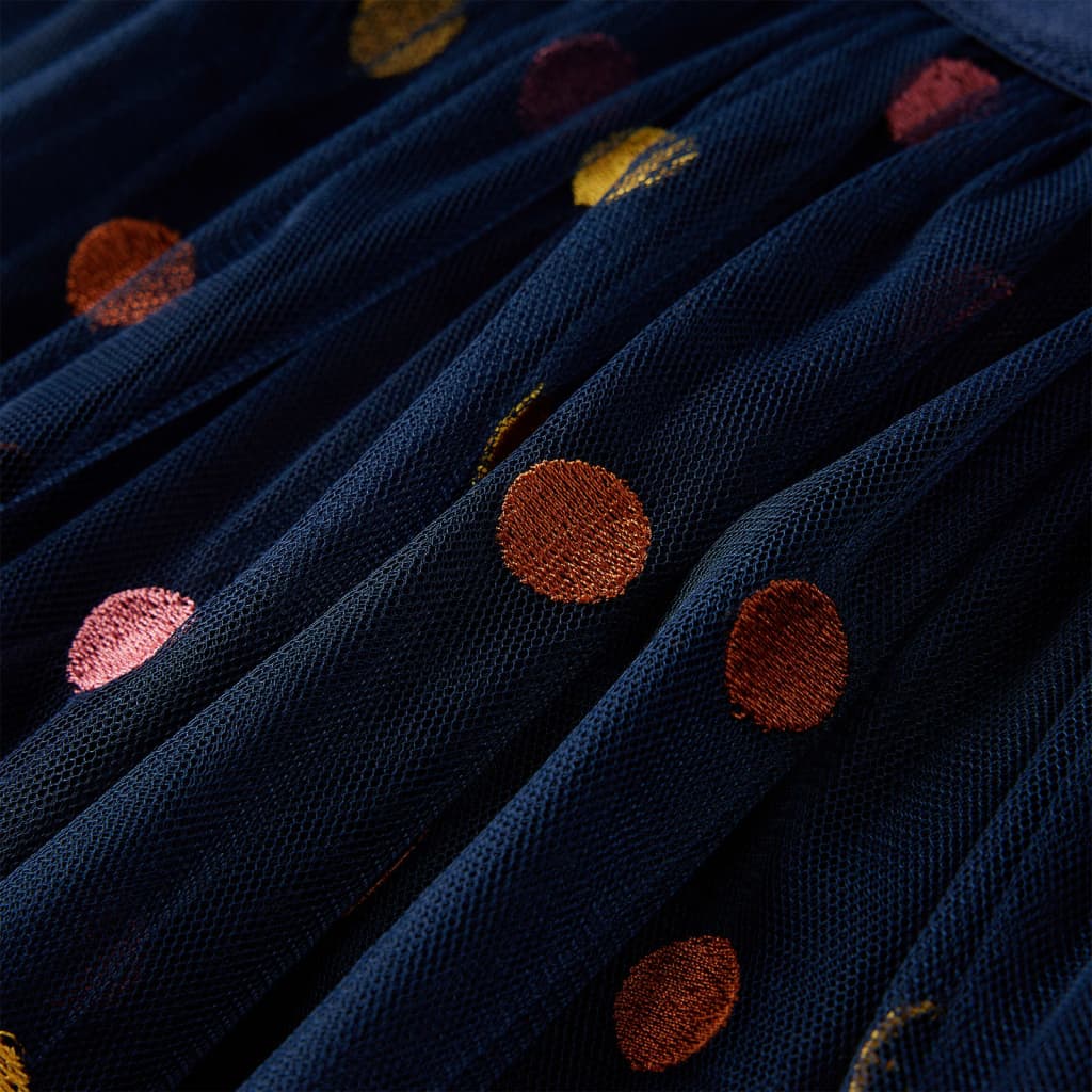 Vaikiškas tiulio sijonas su taškeliais, tamsiai mėlynas, 92 dydžio
