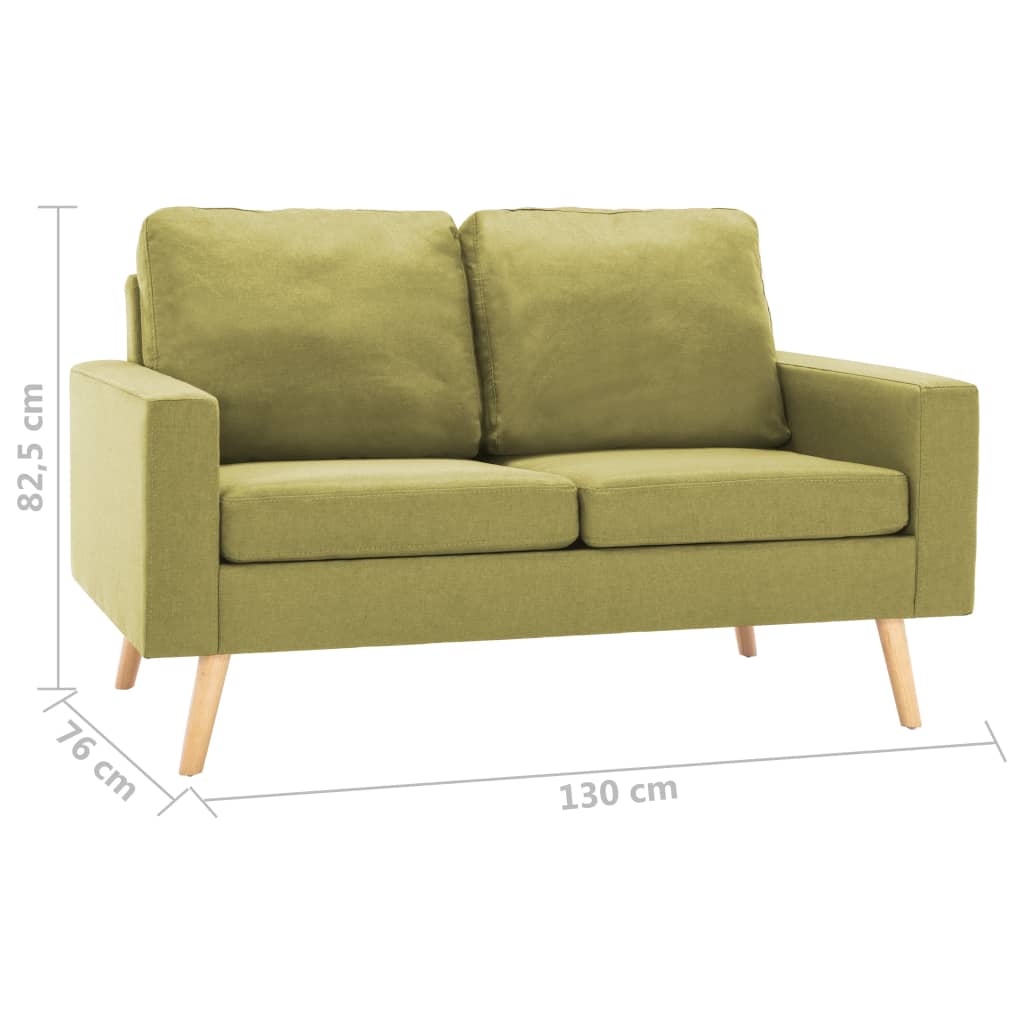 vidaXL Dvivietė sofa, žalios spalvos, audinys
