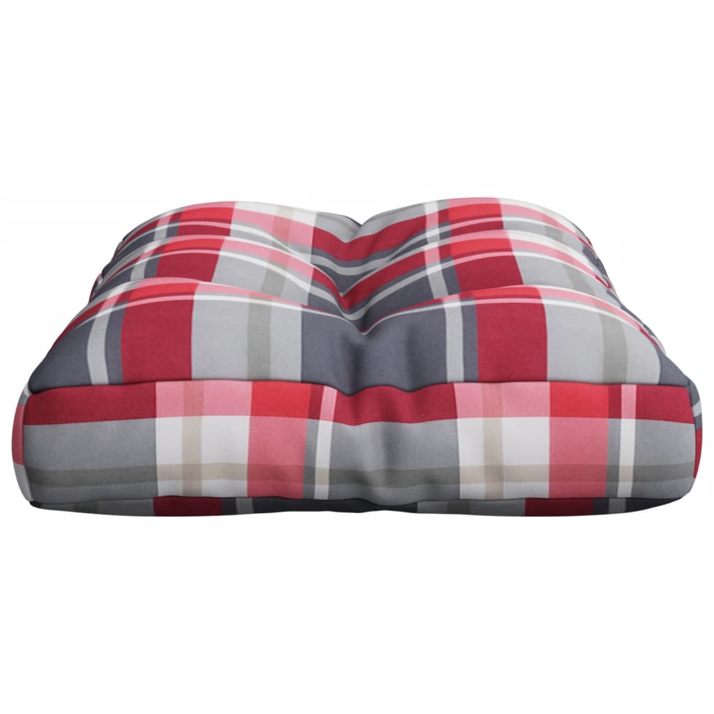 vidaXL Paletės pagalvėlė, raudona, 60x40x12cm, audinys, languota